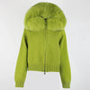 Coat Women Cardigan Natural Fox Fur Coat Women Real Mongolian Fur Knitwear Female Spring Autumn Hooded Knitted Fur Jacket
