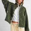 Women Y2k Heart Printed Jacket Fuzzy Zip Up Long Sleeve Warm Oversized Fall Winter Sherpa Fleece Cropped Jackets Coat Outwear