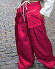 Women detachable pocket Zipper Fly Loose Wide Leg Pants Cargo Streetwear Safari Style Trousers