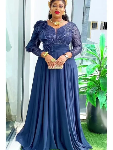 Elegant African Dresses for Women Africa Clothing Plus Size Turkey Wedding Party Long Dress Dashiki Ankara Outfits Robe