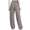 Women's Winter Sweatpants Solid Color Casual Fleece Sweatpants Outdoor Travel Camping Wide Leg Straight Pants