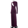 Hollow Out Long Sleeve Sexy Maxi Dress Women Gown Elegant O Neck Draped Ruched Bodycon Club Party Long Dress