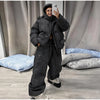 Print Hooded Puffer Coat Set Women Quilted High Neck Full Sleeve Zip Pockets Jacket Wide Leg Pants Winter Warm Sets