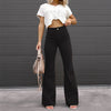 Corduroy Casual Trousers Women Autumn Winter Solid High-waist Flare Pants Lady Slim Black Gray Khaki Orange Long Pants