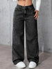 Wide Leg Distressed Straight Jeans for Women Elastic Casual Bootcut Denim Pants Ladies Jeans