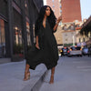 Women Plus Size Jumpsuit Business Casual Black Shirt Collar 3/4 Sleeve Pocket Harem Pants Rompers Single Breasted Loose Outfits