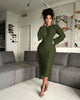 Women Long Sleeve Tassel Bodycon Midi Knit Straight Maxi Dress Autumn Winter O-neck Sweater Vestidos Dresses