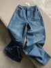 Loose Spliced Metal Decoration Versatile Jeans for Women High Waist Casual Wide Leg Jean Female Clothes