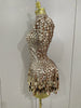 Shiny Shell Sequins Bodysuit Dress Women Sexy Nightclub Dance Performance Clothing Birthday Party Dresses
