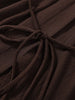 Women's Trousers Sets V-neck Crinkle Wave Texture Lace Up Tops High Waist Straight Trousers Street Office Lady Partywear