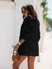 Blazer women casual Autumn Winter Long-sleeved double-breasted solid color long blazer women's clothing