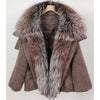 White Duck Down Jacket Winter Women Warm Loose Coat Natural Real Fox Fur Collar Thick Outerwear Parkas