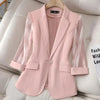Blazer Women Suit Jacket Female Feminine Blazers Notched Collar Business Suit Elegant Office Ladies Blaser Outwear