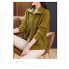 Knitted Cardigan Jacket Women Sweater Autumn Winter Lapel Zipper Sweater Jacket Loose Solid Outerwear Female Sweatshirt Tops