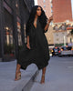 Women Plus Size Jumpsuit Business Casual Black Shirt Collar 3/4 Sleeve Pocket Harem Pants Rompers Single Breasted Loose Outfits