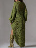 V-Neck Rib Knitted Dress Hollow Out Loose Fit Mini Skirt Asymmetrical Hem Street Style Sexy Women's Party Dresses