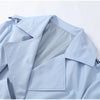 Solid Lace Up Short Windbreaker Women Elegant Full Sleeve Button Loose Chic Trench Coat Office Lady Daily Commute Outwear