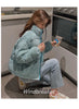 Women Parkas Turtleneck Full Sleeve Thick Coats Short Coat Solid Zipper Spliced Jackets Pocket Casual Elegant Lady Winter