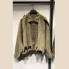 Casual Suede Jackets Women Loose High Neck Long Sleeves Pocket Zipper Coats Female Autumn Winter Chic Solid Outwear