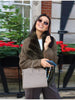 Women Chic Faux Fur Patchwork Short Jacket Cause Full Sleeve Loose Zipper Furry Warm Quilted Coat Lady Winter Street Wear