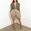 Women's Loose Casual Bloomers Leggings Pockets Elastic Wasit Solid Capris High Street Vintage Trousers