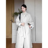 Autumn Simple Style Korean Long Stand-up Collar White Trench Coat Women's Trench