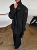 Elegant Stripe Sequin Blazer Jackets Trousers Set Lapel Long Sleeve Coat Wide Leg Long Pants Chic Female Matching Sets