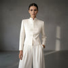 Satin Knot Button Short Coat Women Retro Full Sleeves Waist Cinching Single Breasted Coats Lady Spring Daily Wear