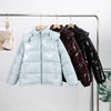 Solid Glossy Zipper Hooded Coats Women's Warm Elastic Waist Pleated Short Cotton Jacket Winter Lady High Street Outwear
