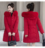 Winter Down Cotton Jacket Women Korean Cotton-Padded Thicken Warm Mid Long Hooded Parkas Slim Coat Female Casual Ladies Tops