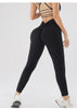 V-Back High Waisted Yoga Leggings Seamless Knit Tights for Women Quick Dry Butt Lifting Slim High Elastic Leggings