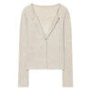 Women Lace V Neck Cropped Cardigan Coat Long Sleeve Button Knit Sweater Spring Casual Streetwear Lady Slim Knitwear