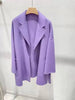 Autumn Women Elegant Double-sided Long Sleeve Solid Color Cardigan Cashmere Soft Coat Female 2W402