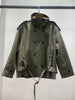 Loose Spliced Lace Up Trenchs for Women Stand Neck Long Sleeves Patchwork Double Breasted Trench Female