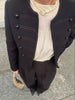 Retro Denim Military Jacket Women Solid Vintage Stand Collar Single Breasted Slim Short Jackets Lady Daily Street Outerwear