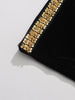 Solid Spliced Sequins Temperament Dresses for Women O Neck Long Sleeves Patchwork Bead Split Dress Female