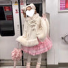 Japanese Sweet Lolita Solid Coat Women Elegant Warm Chic Cloak Winter Casual Y2k Harajuku Loose Woolen Cape
