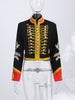 Napoleon Golden Short Jacket Women Vintage Stand Collar Long Sleeve Cropped Jackets Autumn Lady Outwear High Street