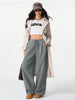 Women's Retro Corduroy Cargo Pants Casual Drawstring Straight Sports Pants Drape Daily Commuting Wide Leg Pants