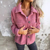 Women's Autumn/Winter Fleece Jacket Solid Color Stylish Turtleneck Fuzzy Plush Coat Warm Female Outwear