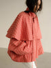 Chic checkered Stand Up Collar Windbreaker Women Casual Long Sleeve Single Breasted Loose Coat Spring Lady Daily Jacket