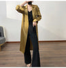 Spring Autumn Long Soft Elegant Flowy Satin Acetate Trench Coat for Women Chic British