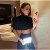 Spring Black Cloak For Women Elegant Stand Collar Single Breasted Shawl Female Street Cape Top
