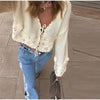 Y2K Women's Diamond Star Blue Jeans High Waist Pockets Zipper Wide Leg Denim Pant Summer Autumn Lady Street All-match Pants
