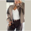 Women Solid Cropped Zip‑Up Knit Jacket Stand Collar Zipper Long Sleeve Loose Short Sweater Autumn Casual Commute Outerwear
