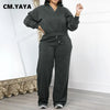 Striped Women's Set V-neck Long Sleeve Sweatshirt and SweatPants Tracksuit Winter Two 2 Piece Set Outfit