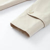 Women Lapel V-neck Belt Trench Coat Lace Up Button Full Sleeve Short Thin Windbreak Lady Daily Street Outerwear