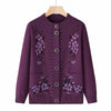 O-neck Women Autumn Winter Coat Middle-Aged Elderly Mother Knitting Cardigan Sweater Coat Warm Loose Jacket Grandma Clothin