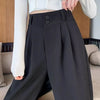 Female High Waisted Wide Leg Pants Spring Women Concise Suit Trousers Lady Chic Korean Designer Solid Color Slacks