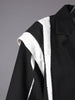 Women Black Irregular Color-block Big Size Blazer Lapel Long Sleeve Jacket Tide Spring Autumn 1DF308001